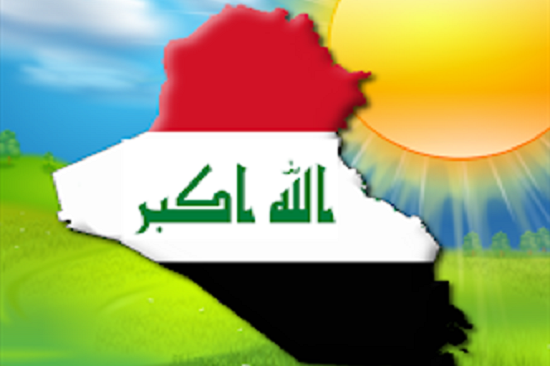 Daily progress of the amount of solar energy, temperatures and indicator (ultraviolet - UV) arriving in Iraq